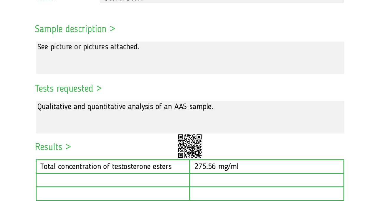 Labbresultat | Sustanon 250mg